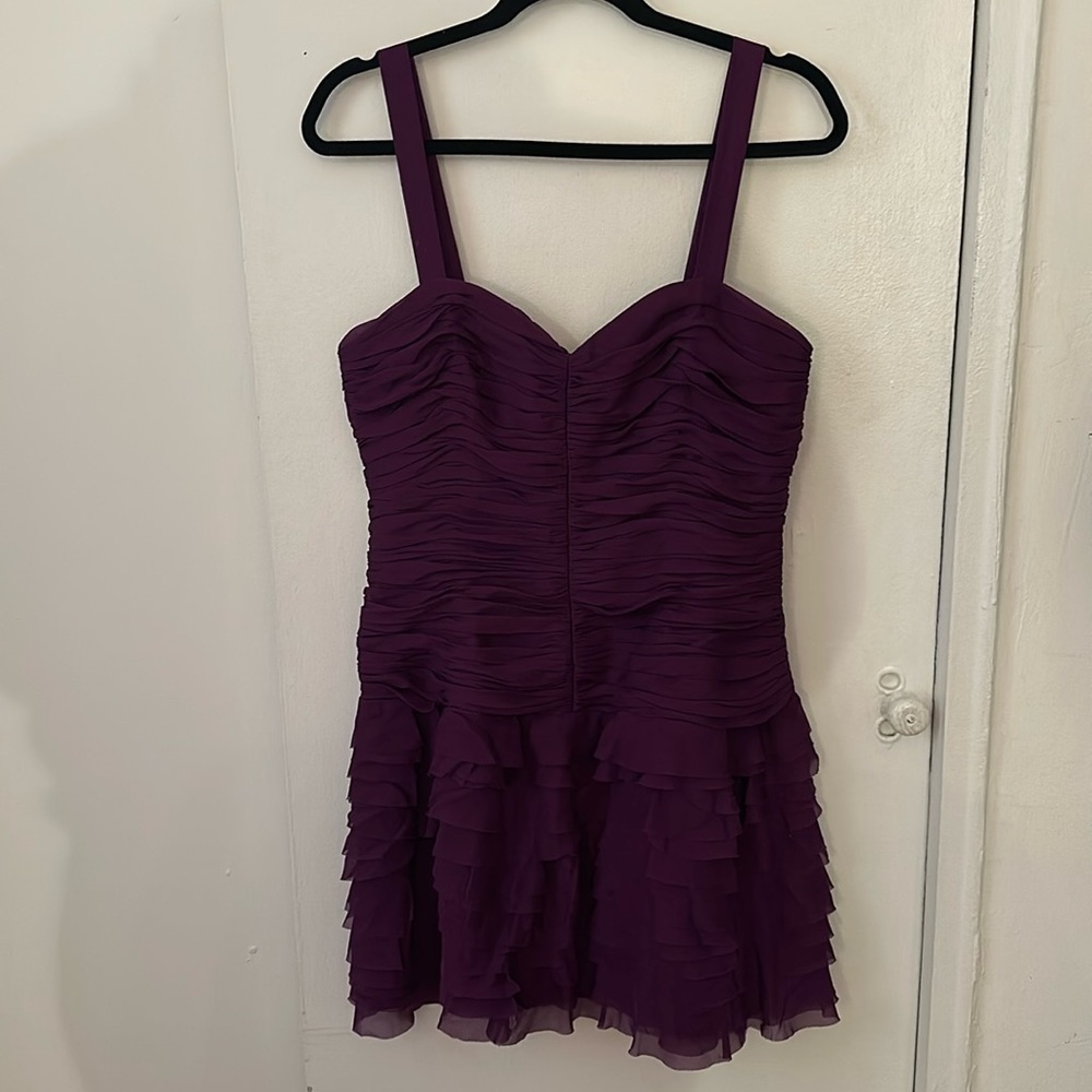 Rebecca Taylor eggplant ruffle dress